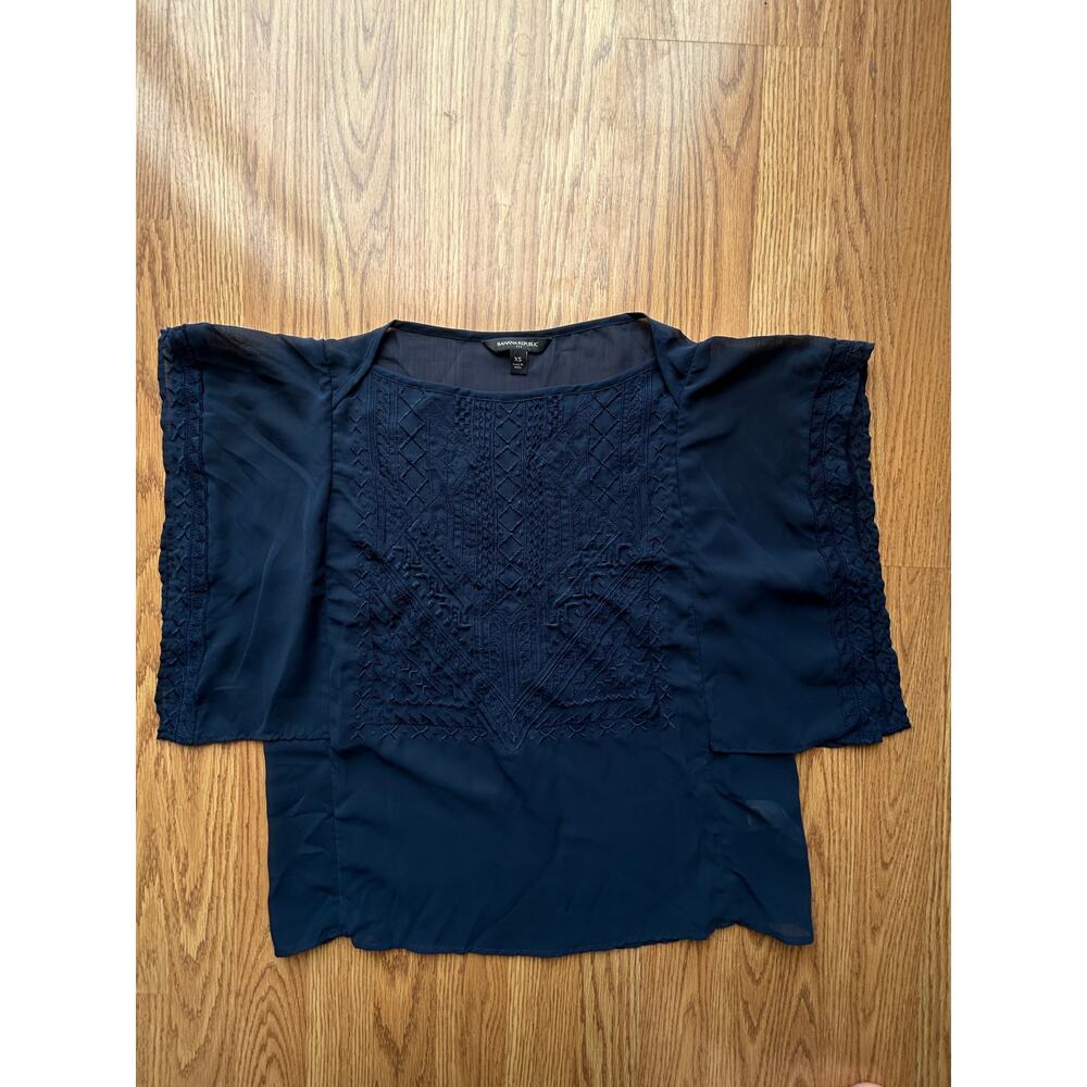 Banana Republic Sheer Boxy Peasant Top